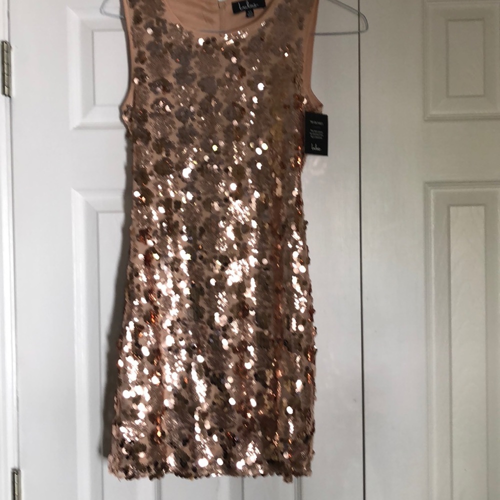 Rose Gold sequins cocktail dress